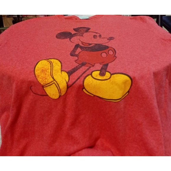 Disney Mickey Mouse T-shirt L Red 50/50 Cotton/Polyester - Picture 3 of 3